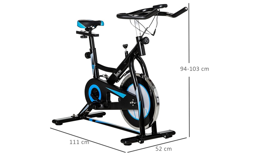 Image 4: HomCom Flywheel Exercise Bike