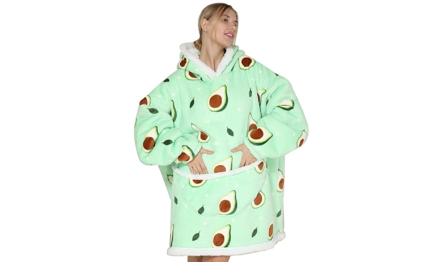 Image 13: Adults Oversized Fluffy Hoodie Blanket