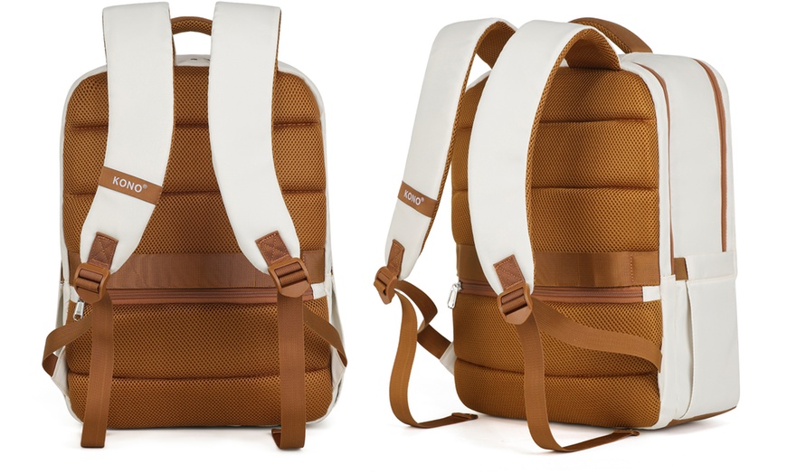 Image 4: KONO Laptop-Rucksack mit USB-Ladefunktion