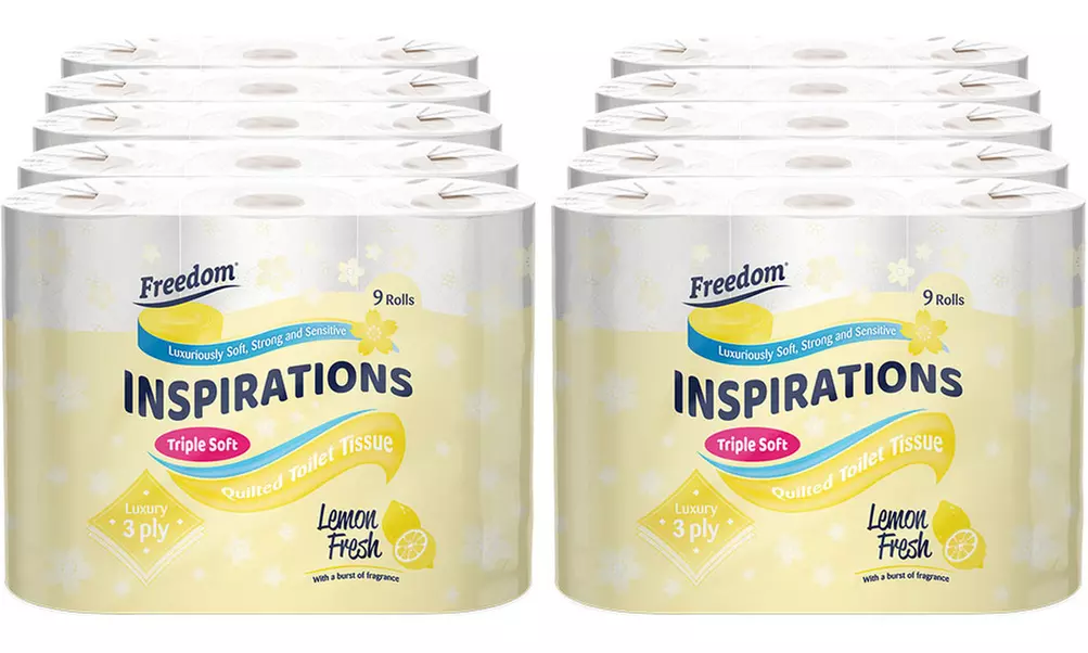 45 or 90 Freedom Three-Ply Lemon Toilet Paper Rolls - Image 3