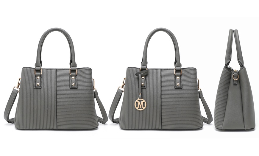 Image 14: Women's Color-block Fashion Tote and Top Handle Handbags