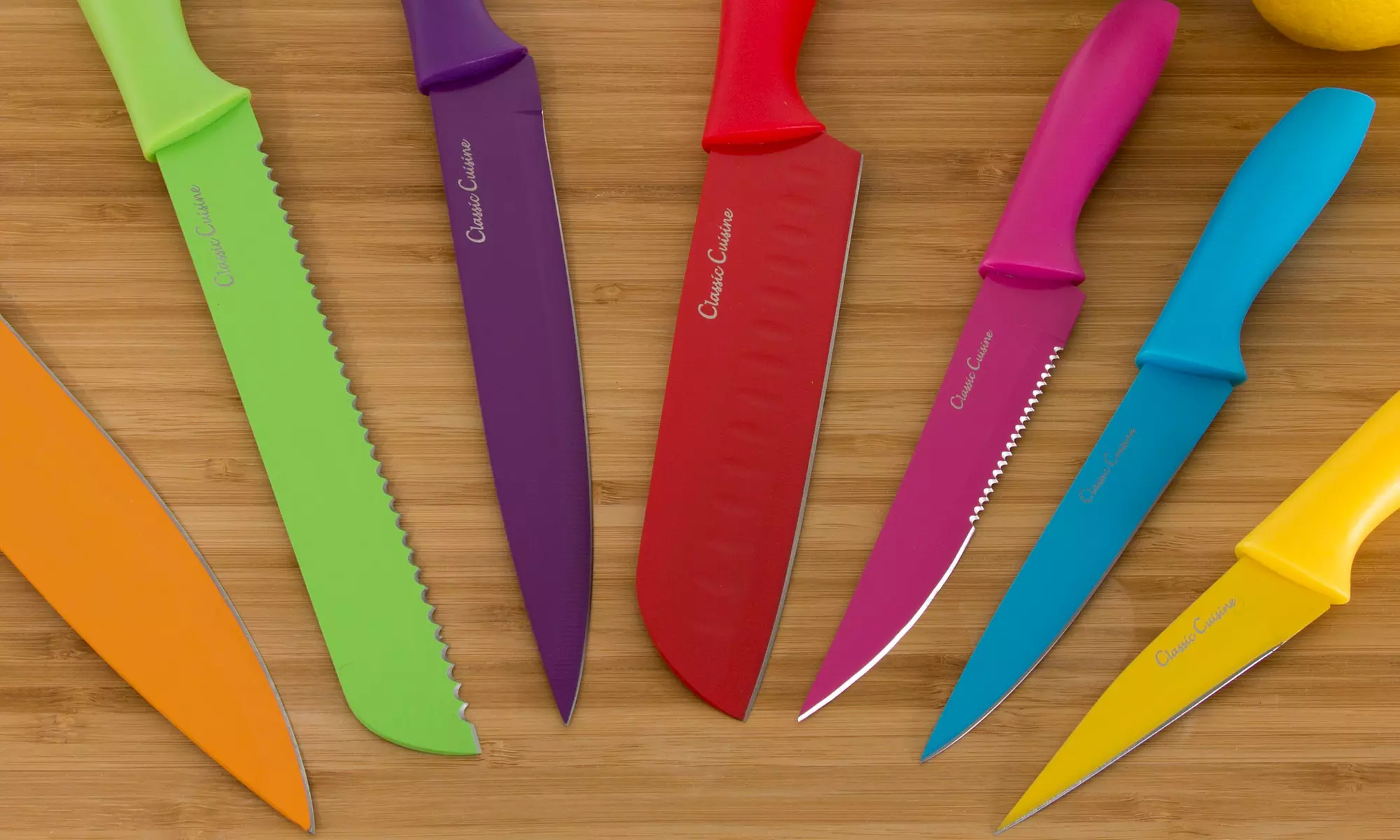 Classic Cuisine Colored Knife Set with Sheaths (14-Piece) - Primary Image