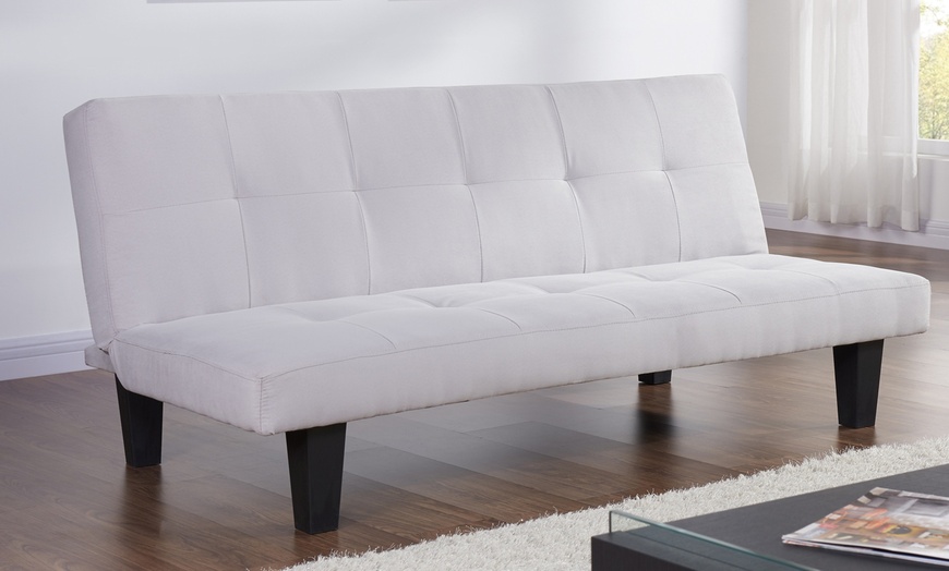 Image 3: Suede Micro Fabric Sofa Bed