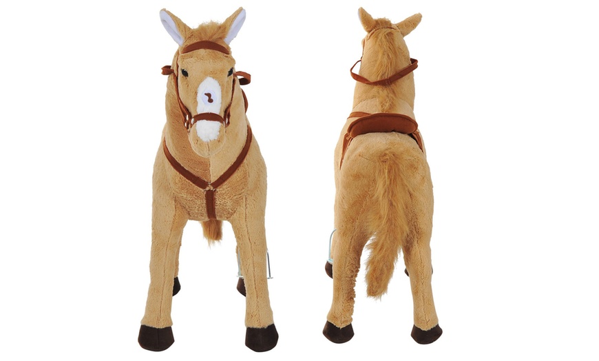 Image 11: Plush Sit-On Pony Toy