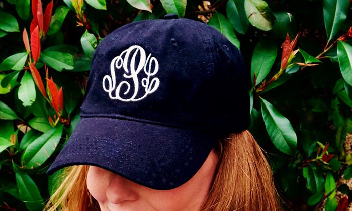 monogrammed baseball cap