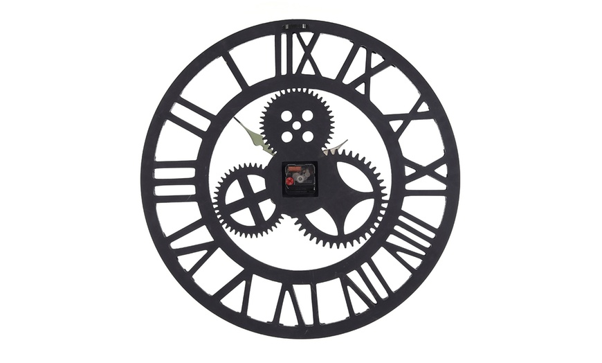 Image 5: Industrial Retro Style Silent Wall Clock 58cm