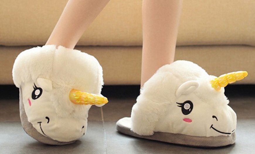 Image 1: Unicorn Slippers