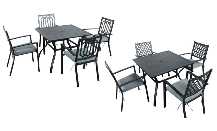 Image 1: Four-Seater Outdoor Patio Dining Set