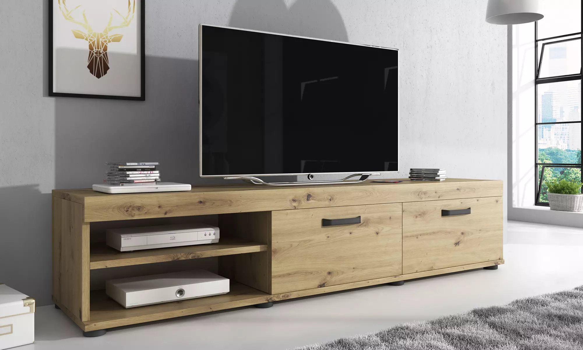 Meuble télé "AVA" 140cm, coloris au choix, livraison gratuite - Primary Image