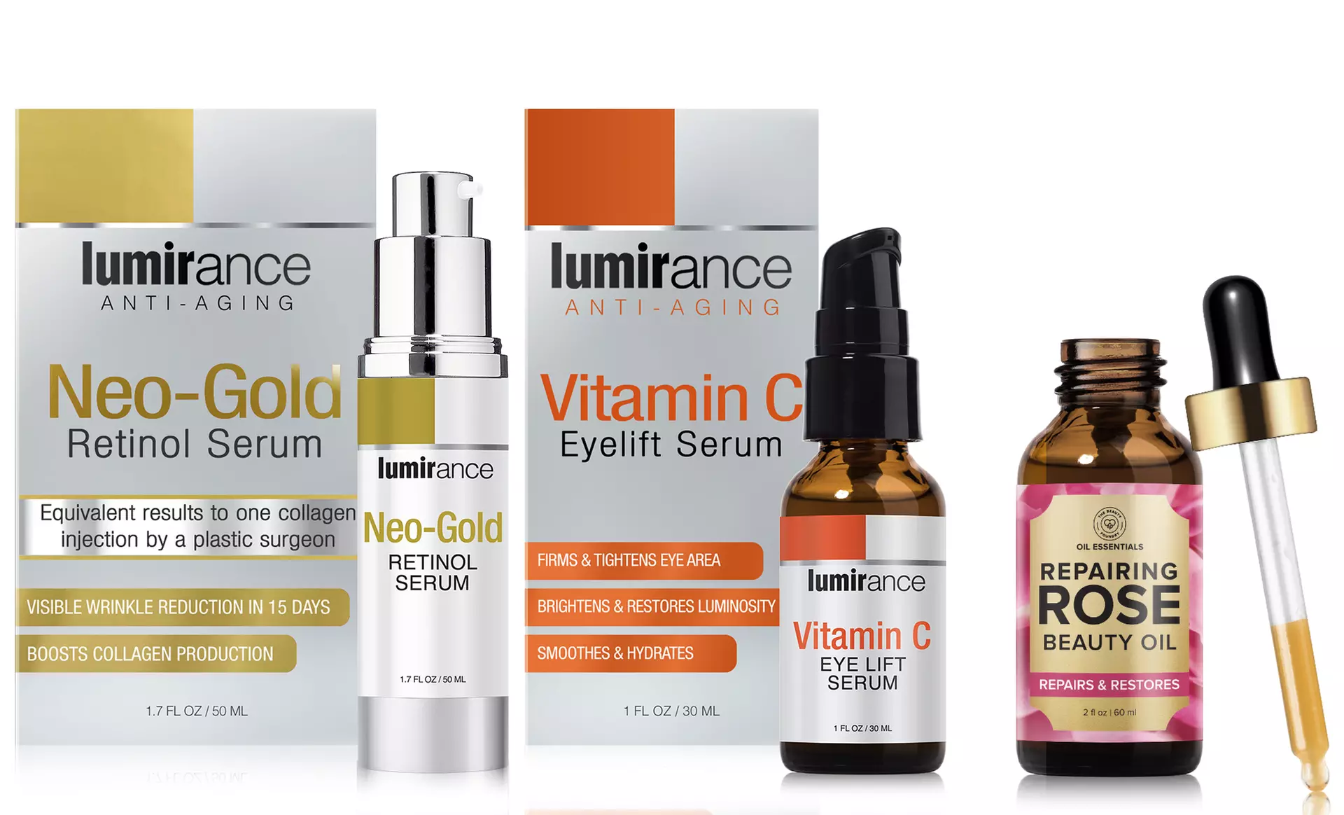 Lumirance Retinol Serum and Vitamin C Serum Anti-Aging Skincare Duo - Primary Image