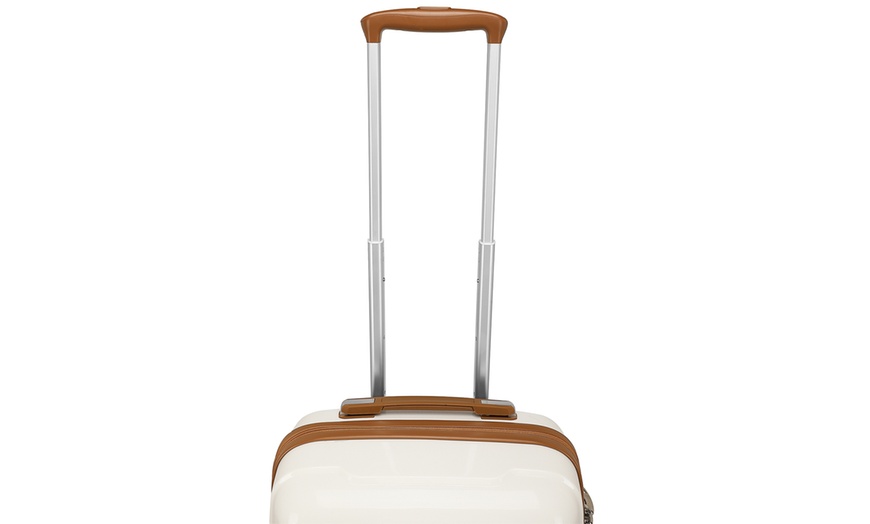 Image 11: Kono Classic Cream and Tan Hard Shell Suitcases with Lock