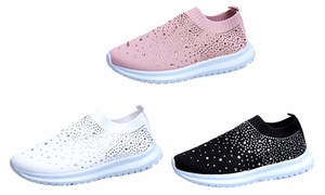 Diamante Knitted Trainers