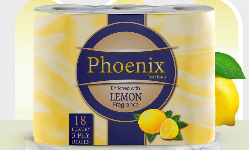 Image 2: 18, 45 or 90 Rolls of Phoenix Lemon-Fragranced Three-Ply Toilet Paper