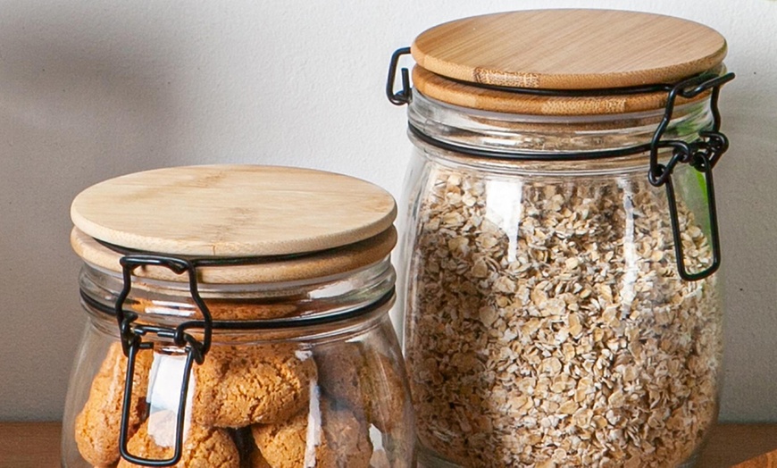 Image 9: Wooden Clip Lid Storage Jar