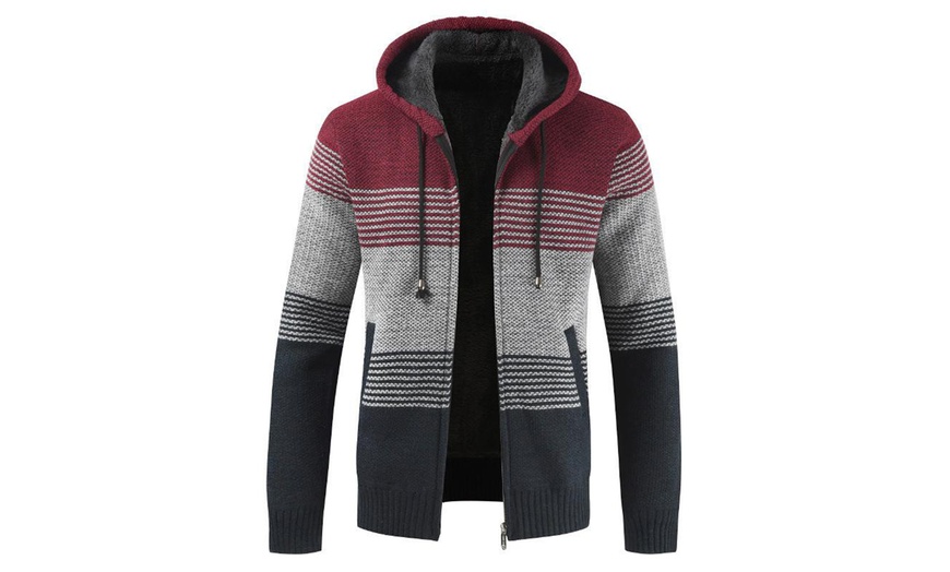 Image 7: Men's Hooded Sweater Cardigan