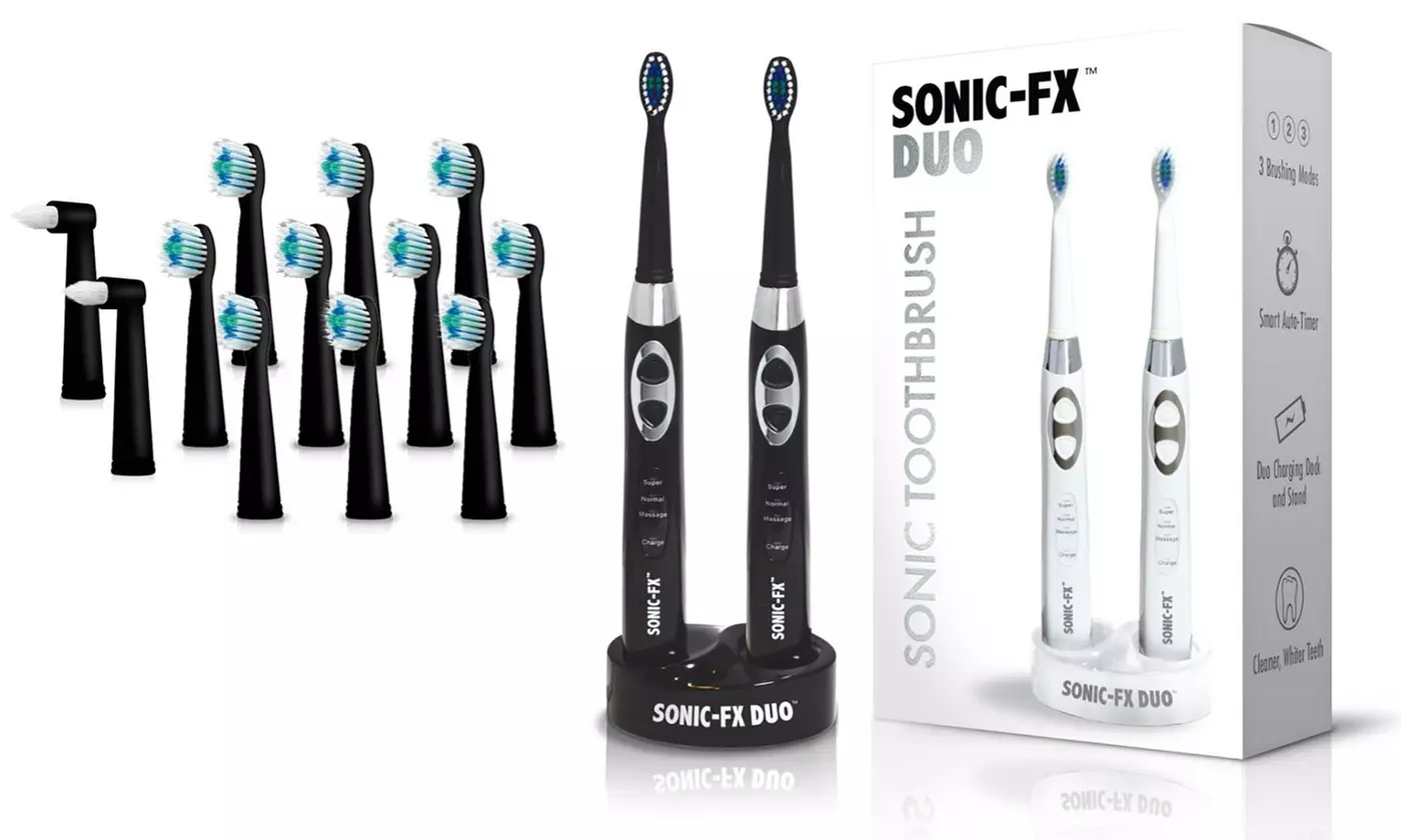 Sonic-FX Duo Electric Toothbrushes with 14 Brush Heads - Primary Image