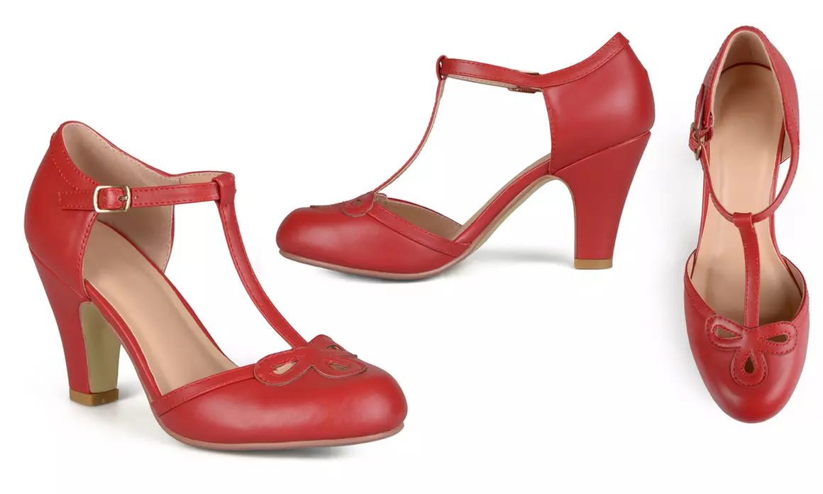 Journee Collection Women's T-Strap Round Toe Mary Jane Pumps - Second Medium