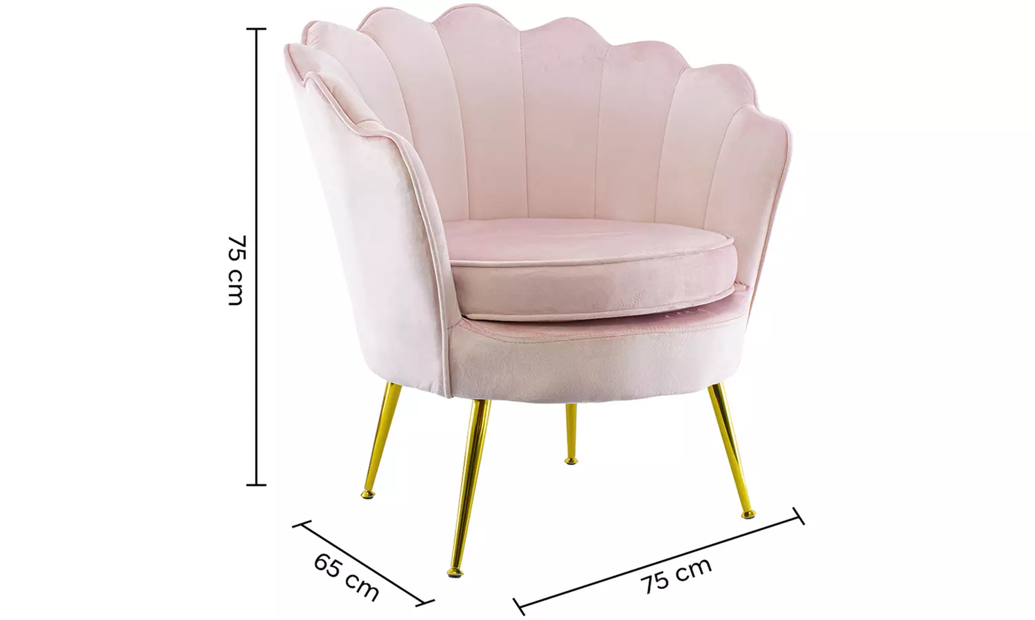 Poltrona con schienale a conchiglia