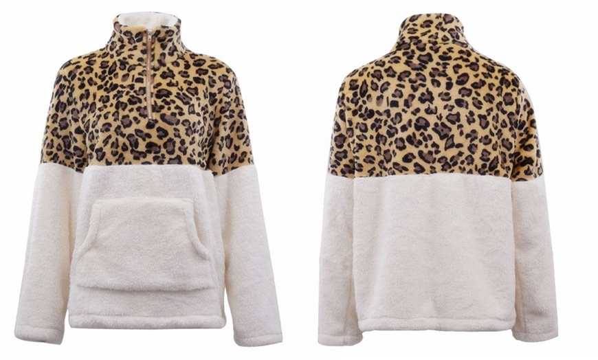 Image 8: Animal Print Plush Sweater