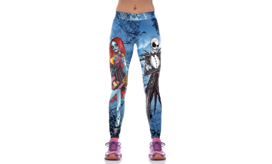 Image 3: Women's Halloween Printed Stretchy Leggings 