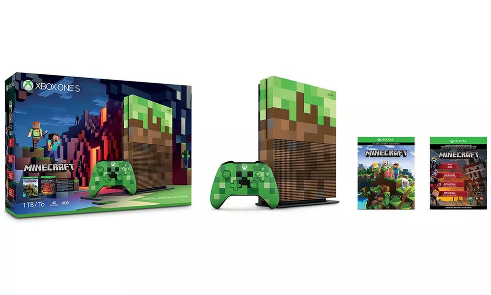 Xbox One S 1TB Minecraft Limited Edition Console Bundle - Primary Image