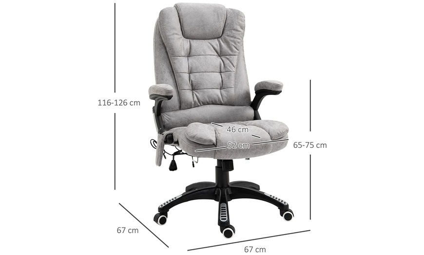 Image 10: Vinsetto 130° Recliner Massage Office Chair