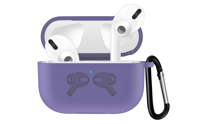 Image 21: Protective Case Cover with Carabiner for AirPods Pro (LED Visible)