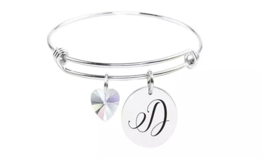 Image 5: Initial Charm and Heart Charm Gift Made with Crystals from Swarovski®