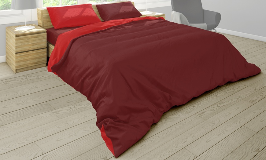 Image 2: Housse de couette en satin de coton avec taies d'oreiller