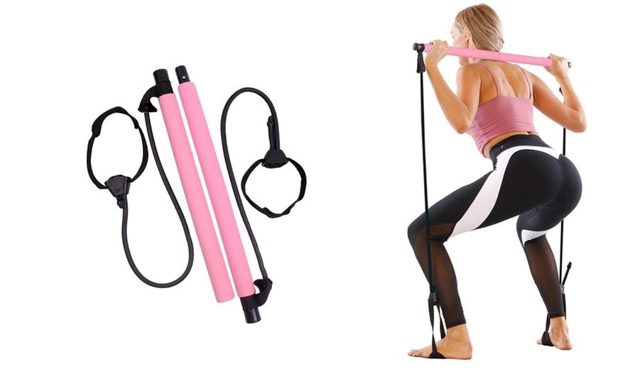 Image 2: Portable Pilates Exercise Bar Stick