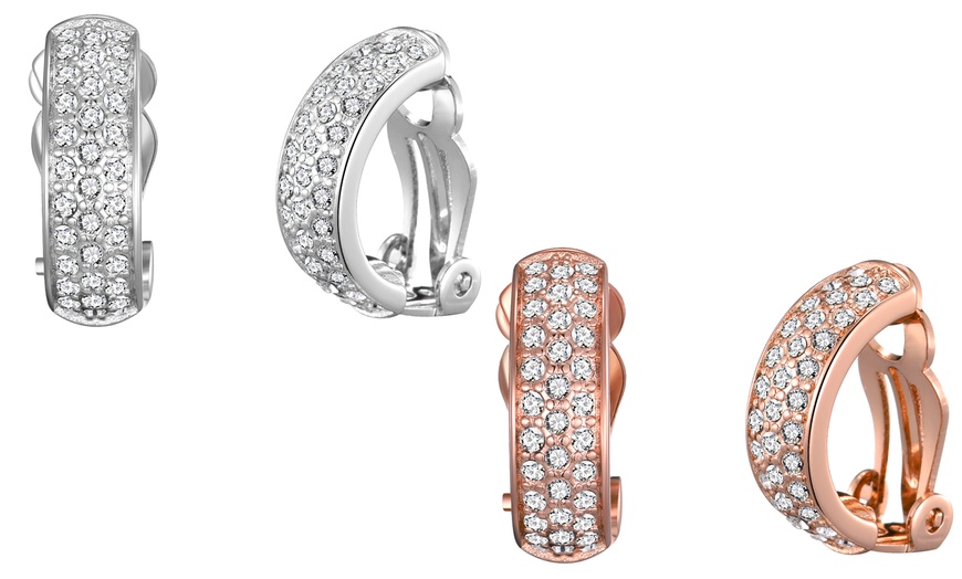 Image 10: Philip Jones Clip-On Earrings with Crystals from Zircondia®