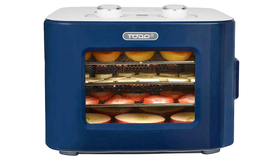 Image 2: TODO 400W Food Dehydrator Stainless Steel Interior in Navy or White