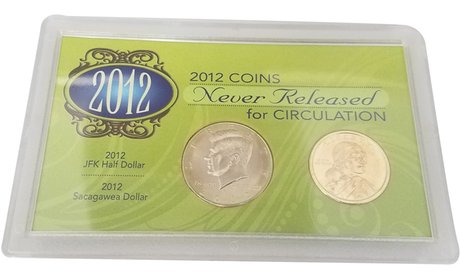 Uncirculated 2012 JFK and Sacagawea Half Dollar Coins