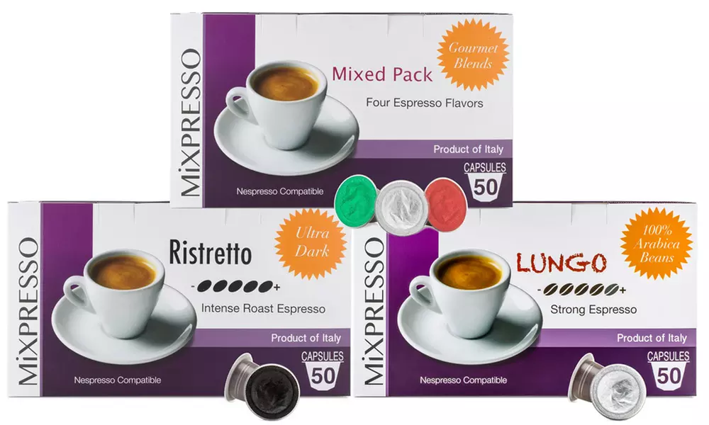 Mixpresso Nespresso-Compatible Single-Serve Coffee Capsules (50-Count) - Primary Image
