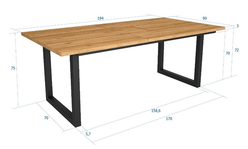 Image 35: Table à manger Skraut Home de 167 x 90 cm