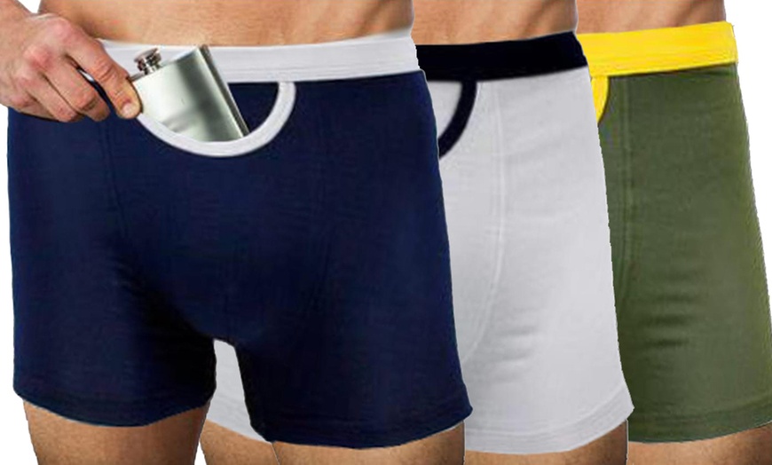 Image 1: Men's Pocket Boxer Briefs