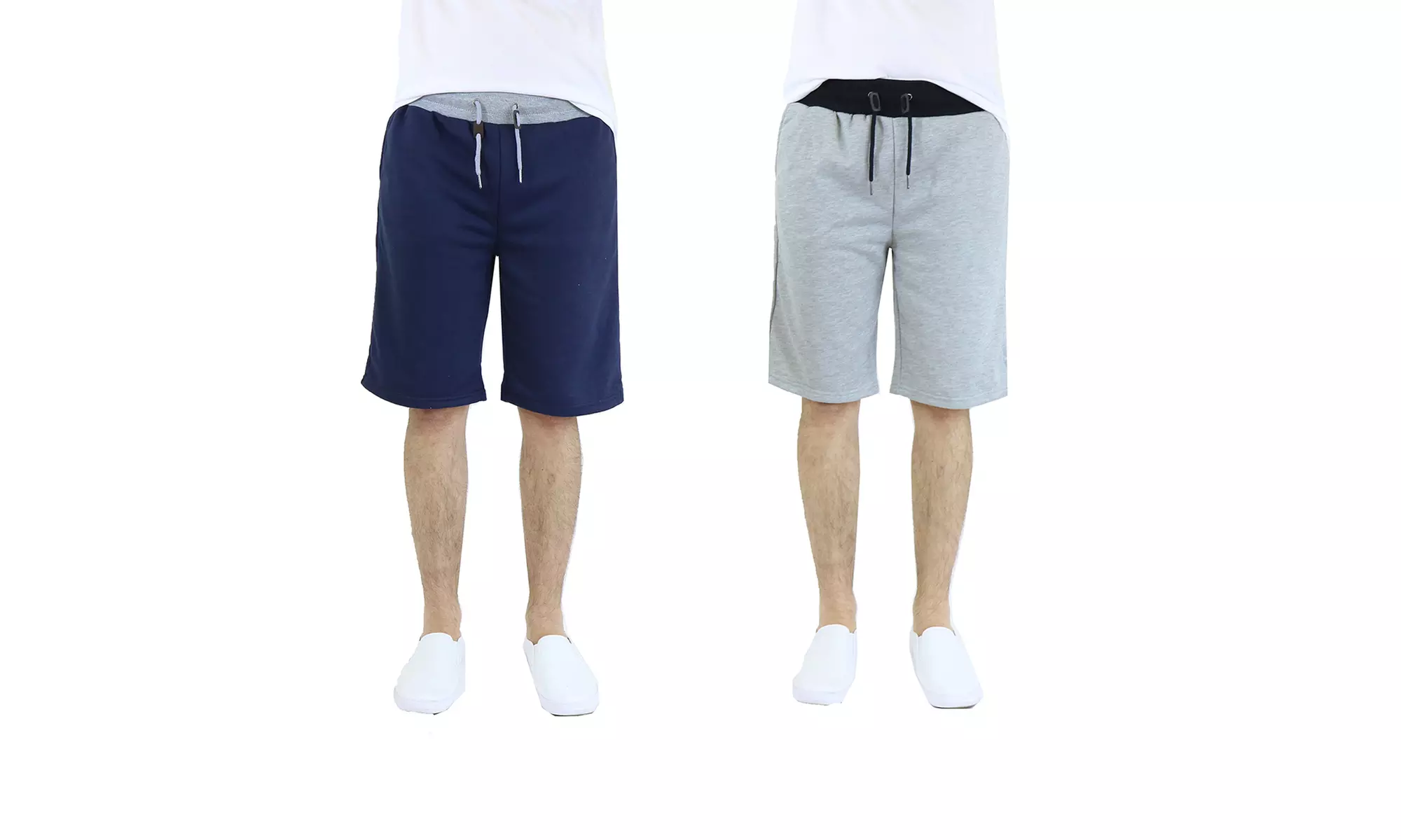 Men's French Terry Shorts with Contrast Waistband (2-Pack) - Second Medium
