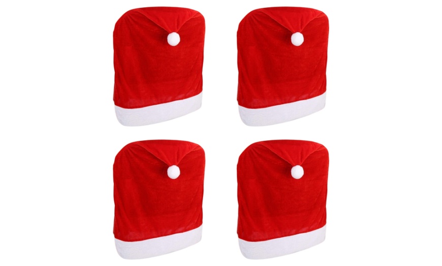 Image 8: Set da 2, 4 o 6 coprisedia a forma di cappello di Babbo Natale