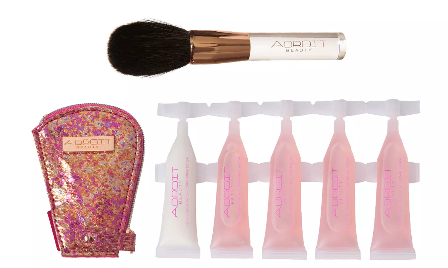 Premium Natural Hair Make-up Brush, Protective Cover & Cleaning Solution Kit - Primary Image