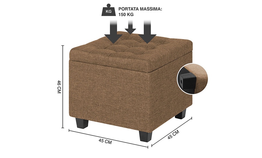 Image 19: Gepolsterter Puff mit Stauraum