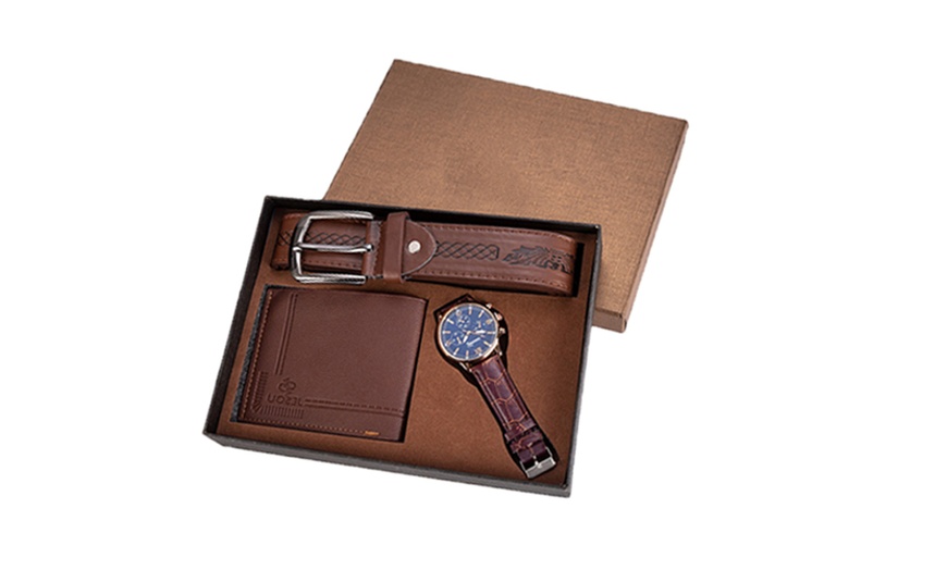 Image 5: Men's Watch, Belt and Wallet Boxed Gift Set