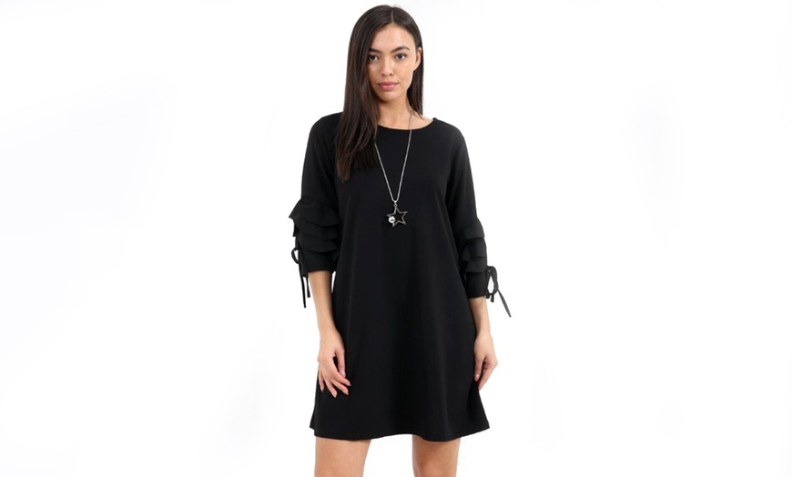 Image 10: Kurt Muller Ruffle-Sleeved Dress