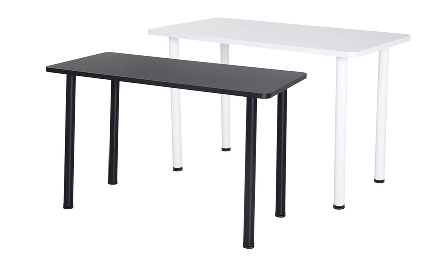 Image 1: HomCom Industrial Dining Table