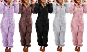 Women's Fleece Plush Jumpsuit Onesie Pyjamas