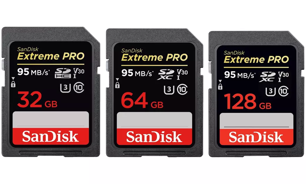 SanDisk Extreme PRO SDXC UHS-1 Card Read/Write (32GB, 64GB, or 128GB) - Primary Image