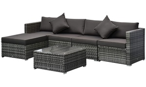 Outsunny Rattan-Effect Six-Piece Furniture Set