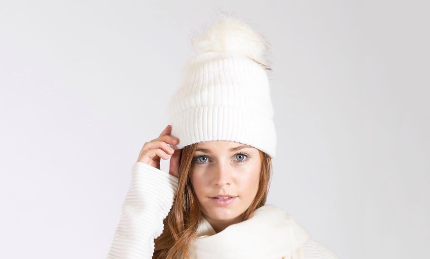 Image 20: Kurt Muller Faux Fur Bobble Hat