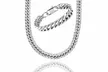 Men's 18K Gold Plated Heavyweight Double Cuban Miami Link Necklace and Bracelet Set (2-Piece) - Second Medium