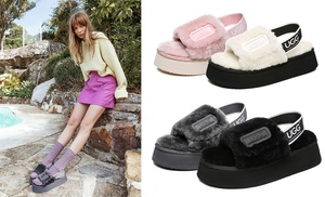 UGG Platform Fluffy Slippers