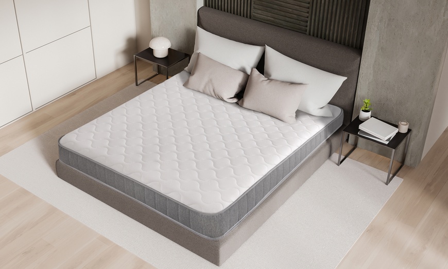 Image 5: Castle Grey Memory Foam Open Coil Spring Mattress